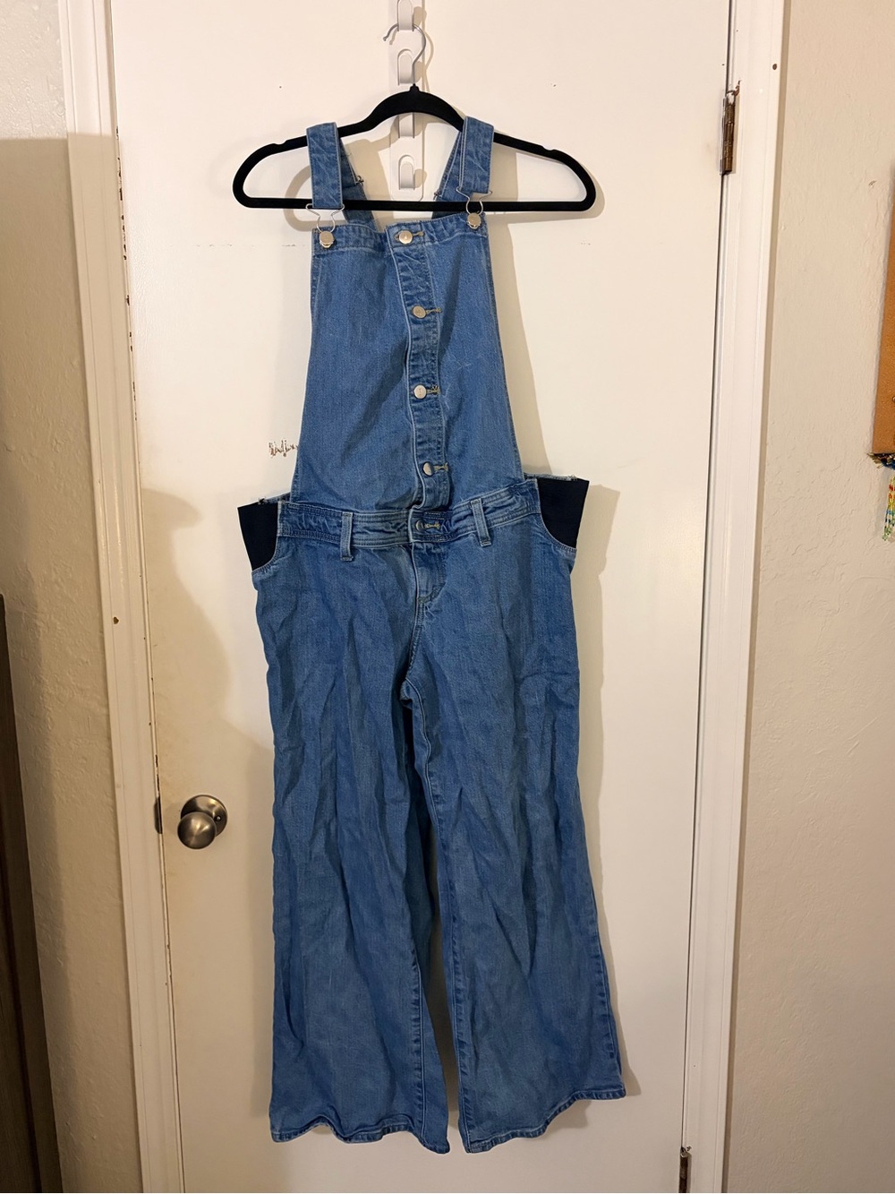 Maternity Light Wash Denim Overalls